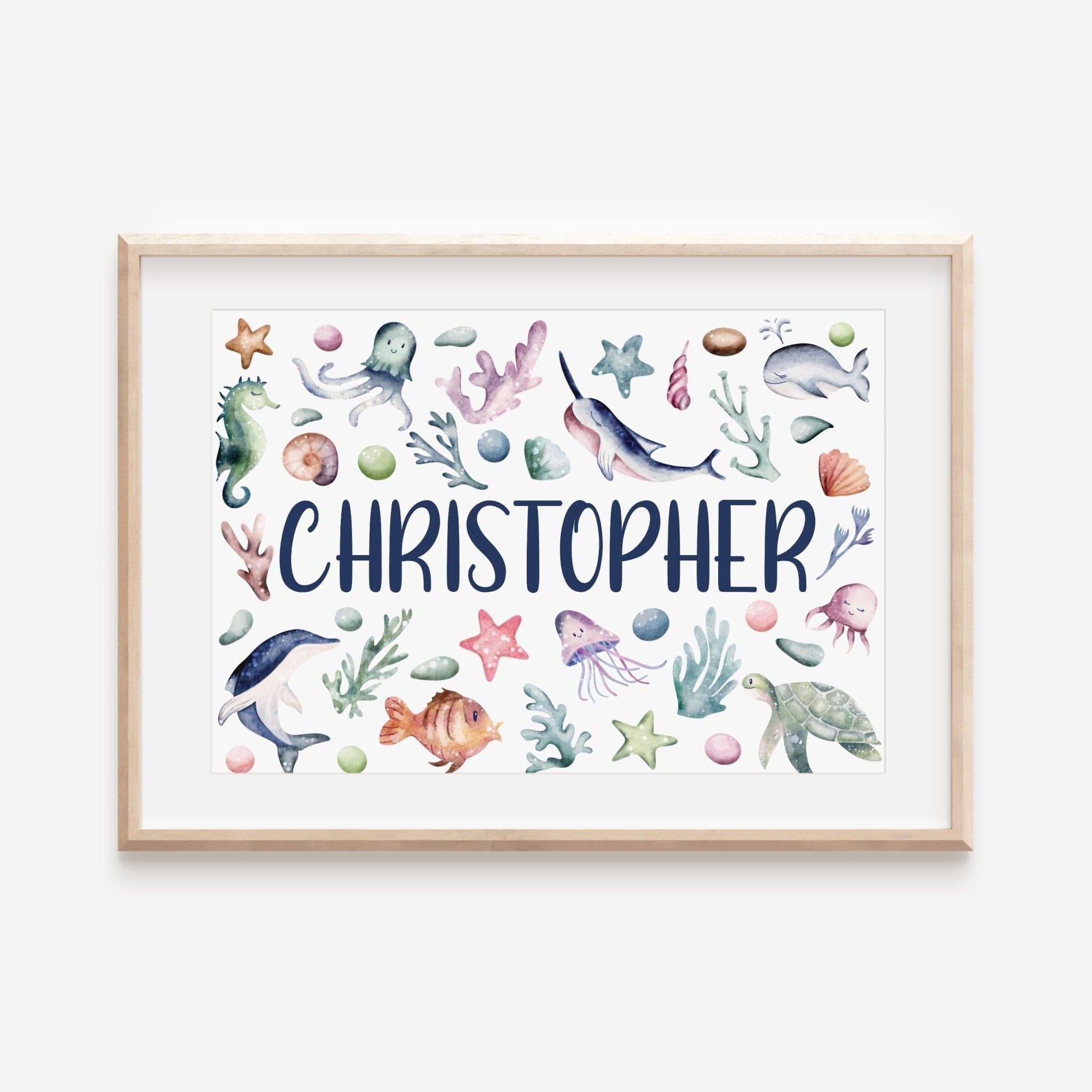 Ocean Nursery Name Print - Dolly and Fred Designs