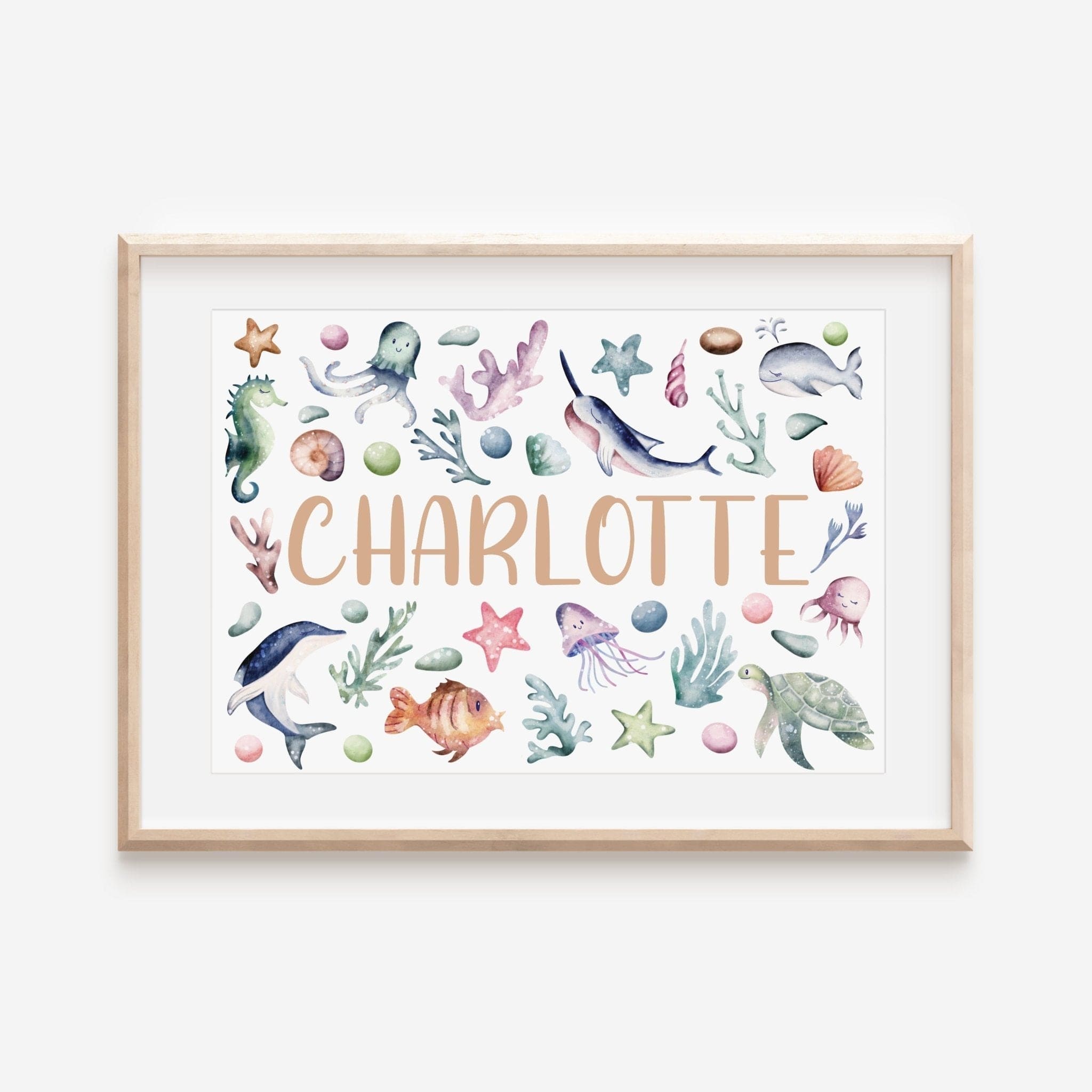 Ocean Nursery Name Print - Dolly and Fred Designs