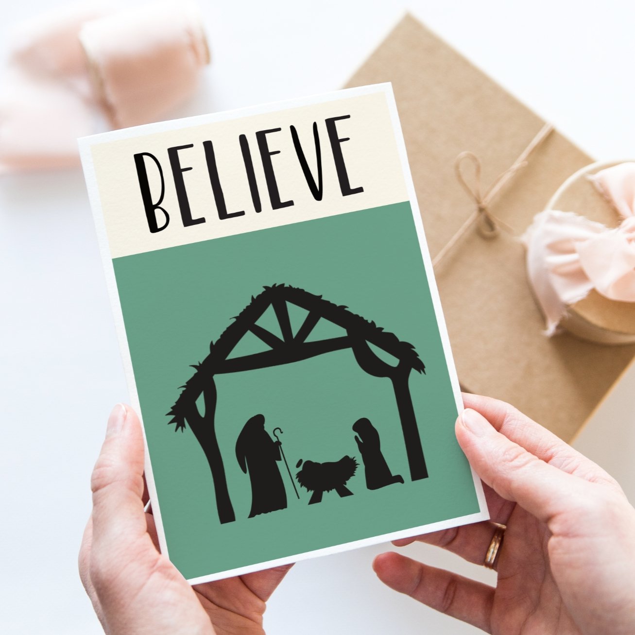 Pack of 10 Nativity Christmas Cards - Dolly and Fred Designs