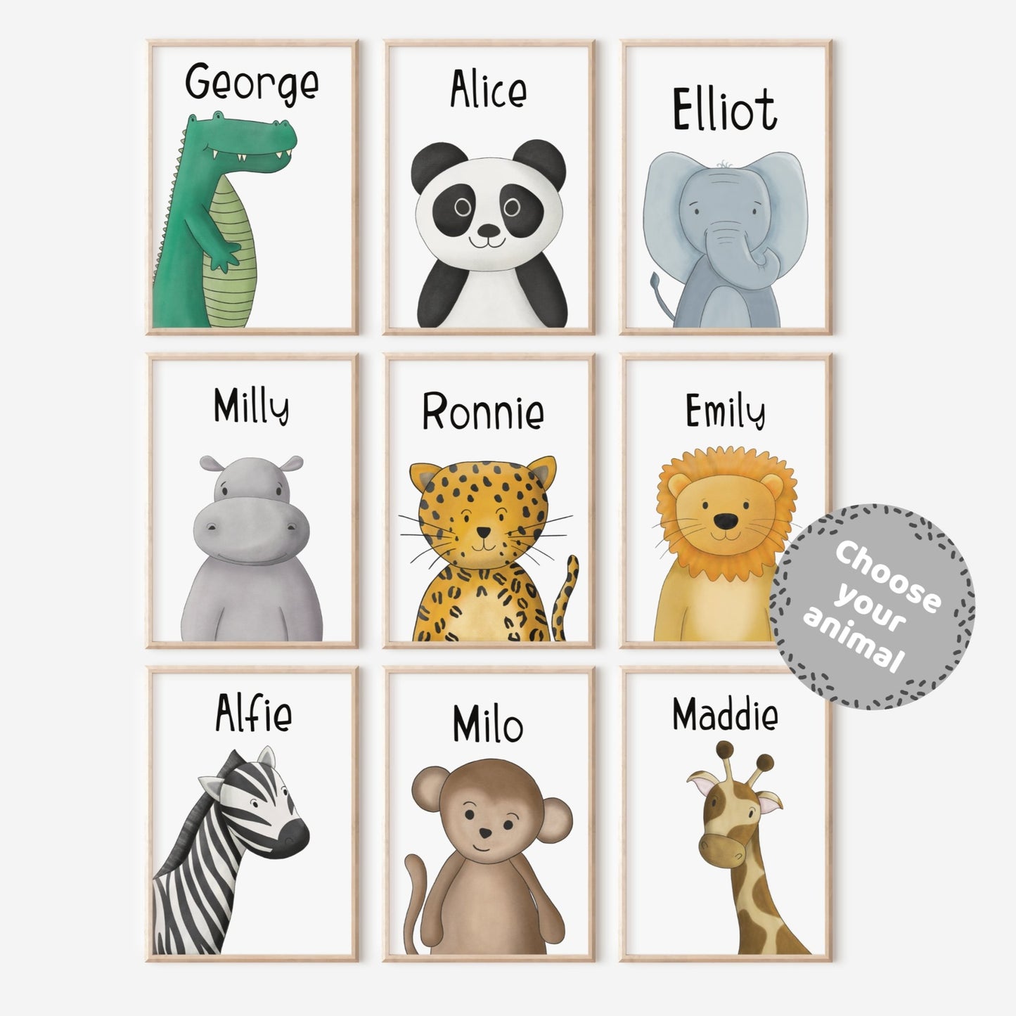 Personalised Safari Affirmation Print Set of 2 - Dolly and Fred Designs