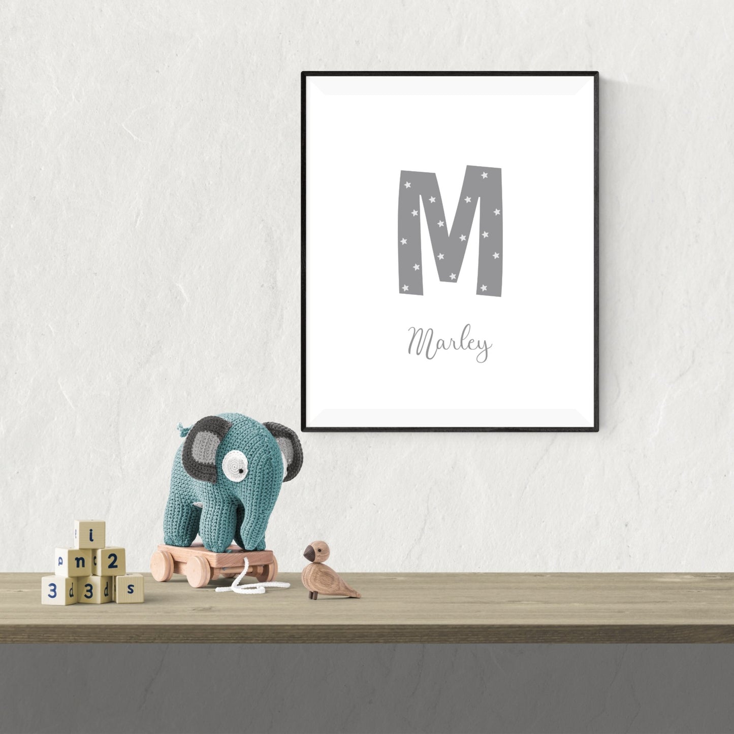 Personalised Scandinavian Monogram Name Print - Dolly and Fred Designs