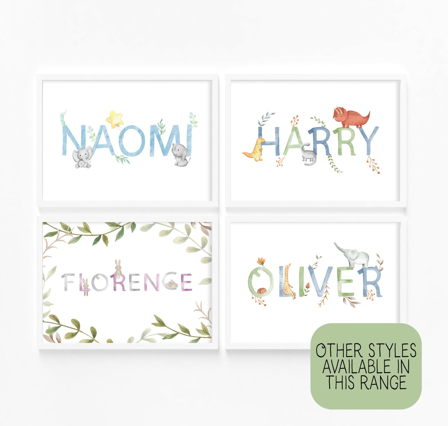 Purple Dinosaur Name Print - Dolly and Fred Designs
