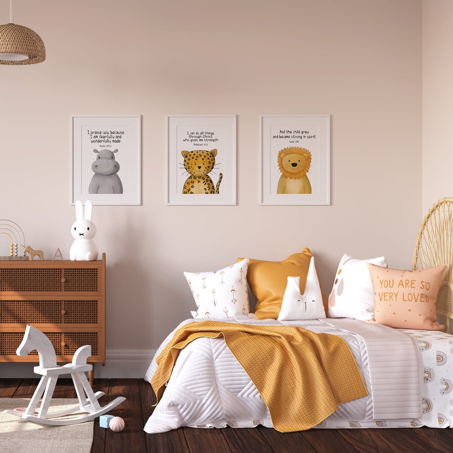 Safari Bible Verse Prints, Set of 3 - Dolly and Fred Designs