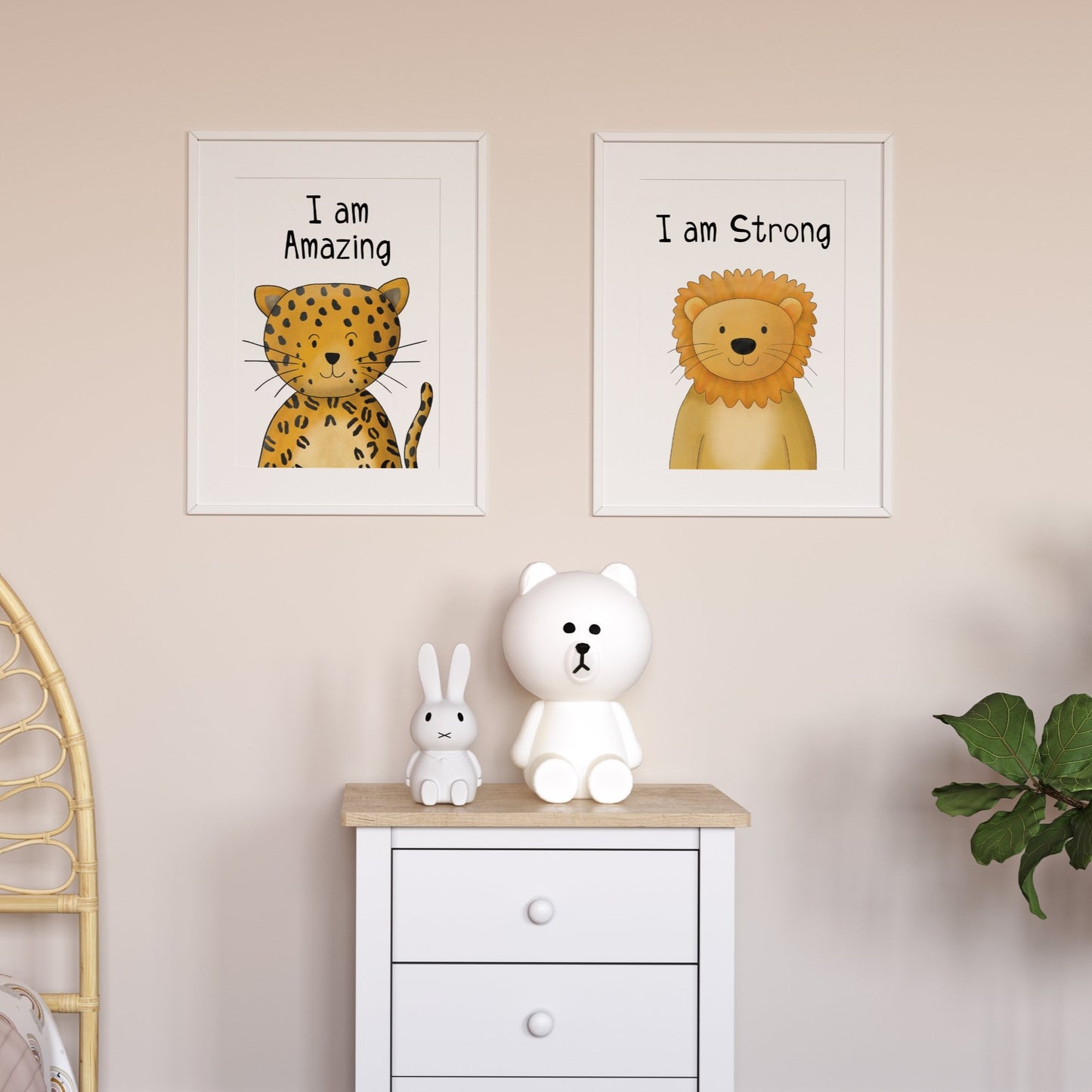 Set of 2 Safari Affirmation Prints - Dolly and Fred Designs