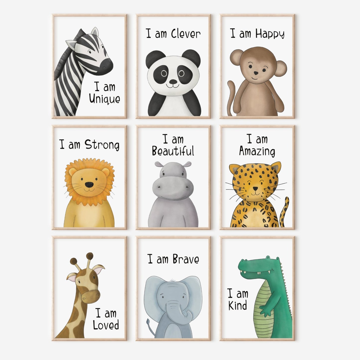 Set of 2 Safari Affirmation Prints - Dolly and Fred Designs