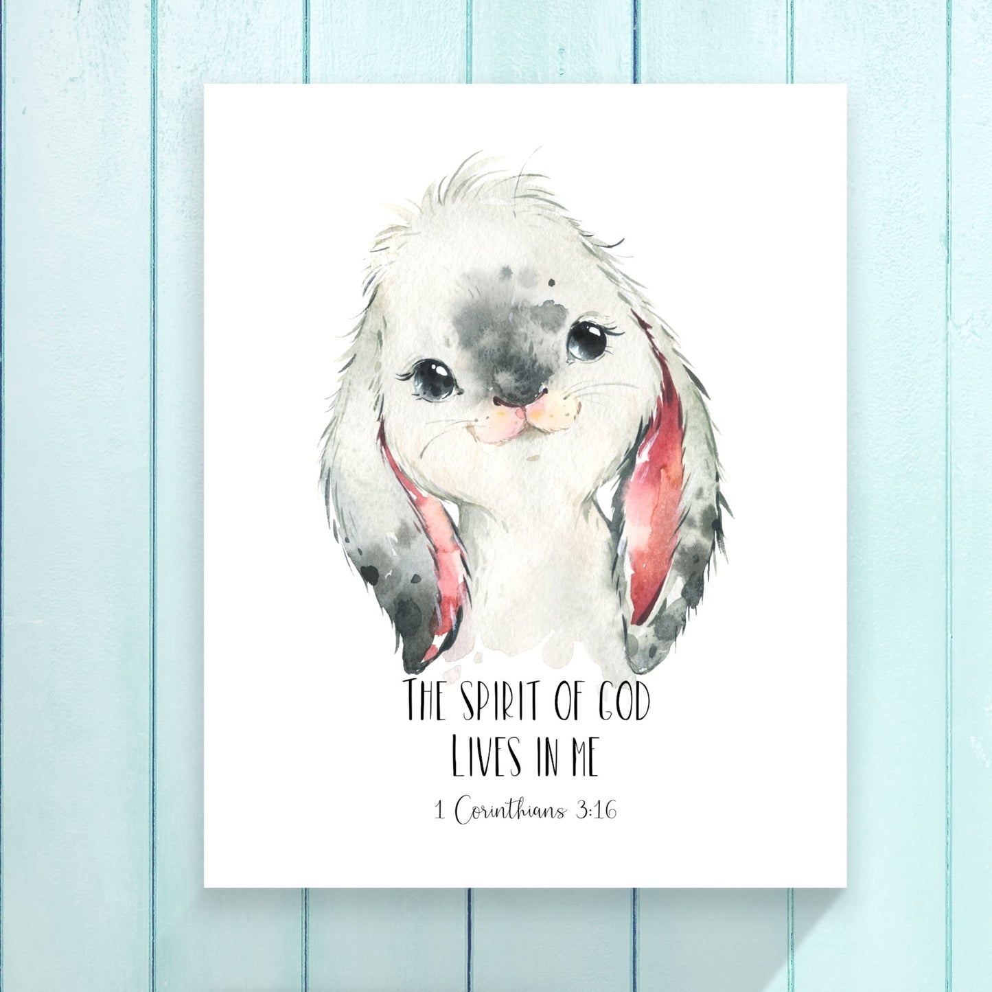 Watercolour Bunny Bible Verse Print Set - Dolly and Fred Designs
