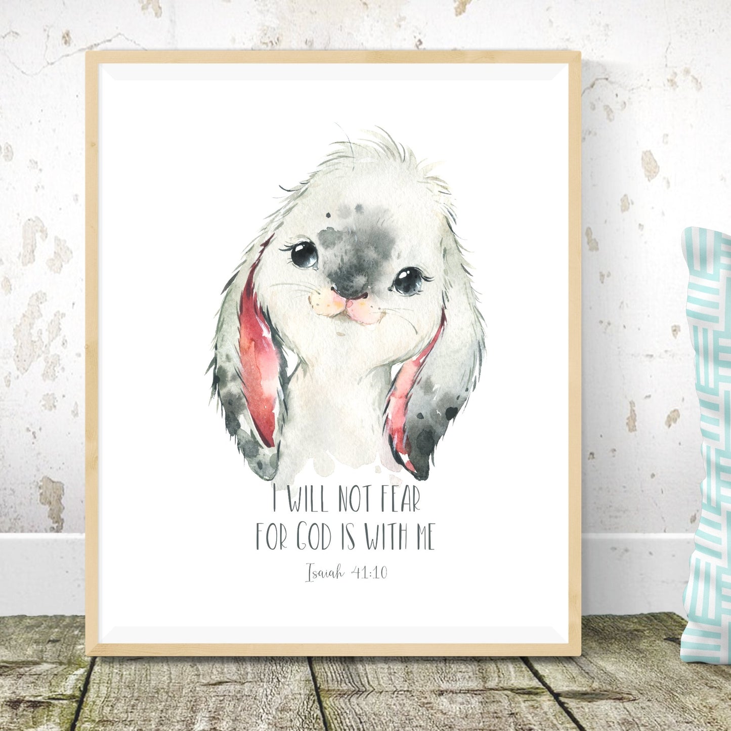 Watercolour Bunny Bible Verse Print Set - Dolly and Fred Designs