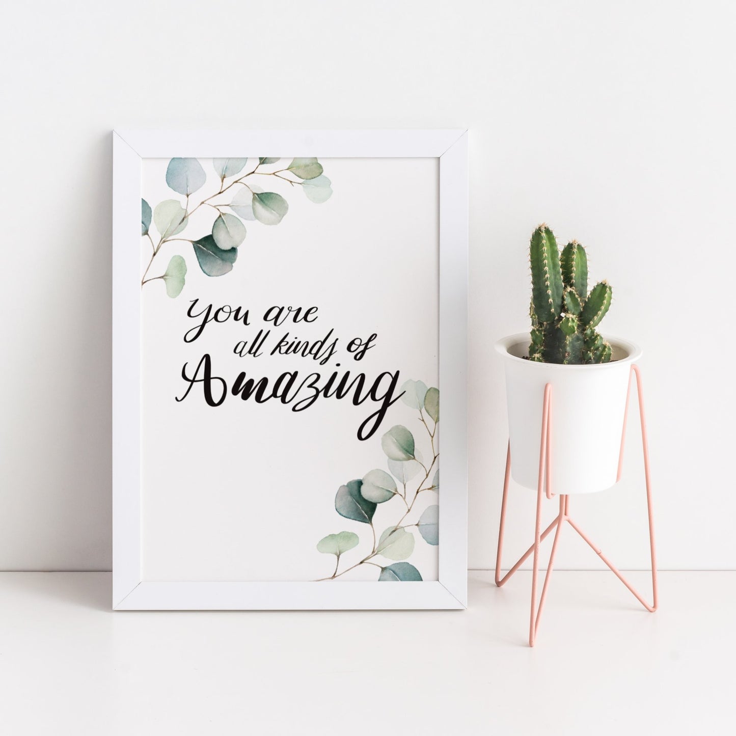 You are amazing Watercolour Leaves Print - Dolly and Fred Designs