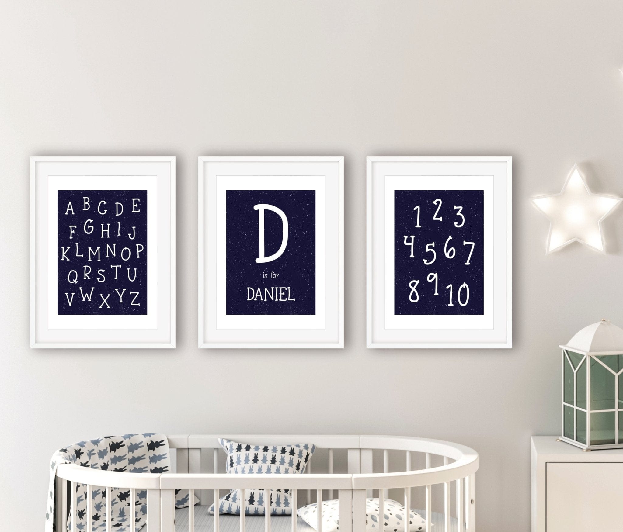 Personalised Alphabet and Numbers Print - Dolly and Fred Designs