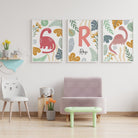 Pink dinosaurs in the jungle print set - Dolly and Fred Designs