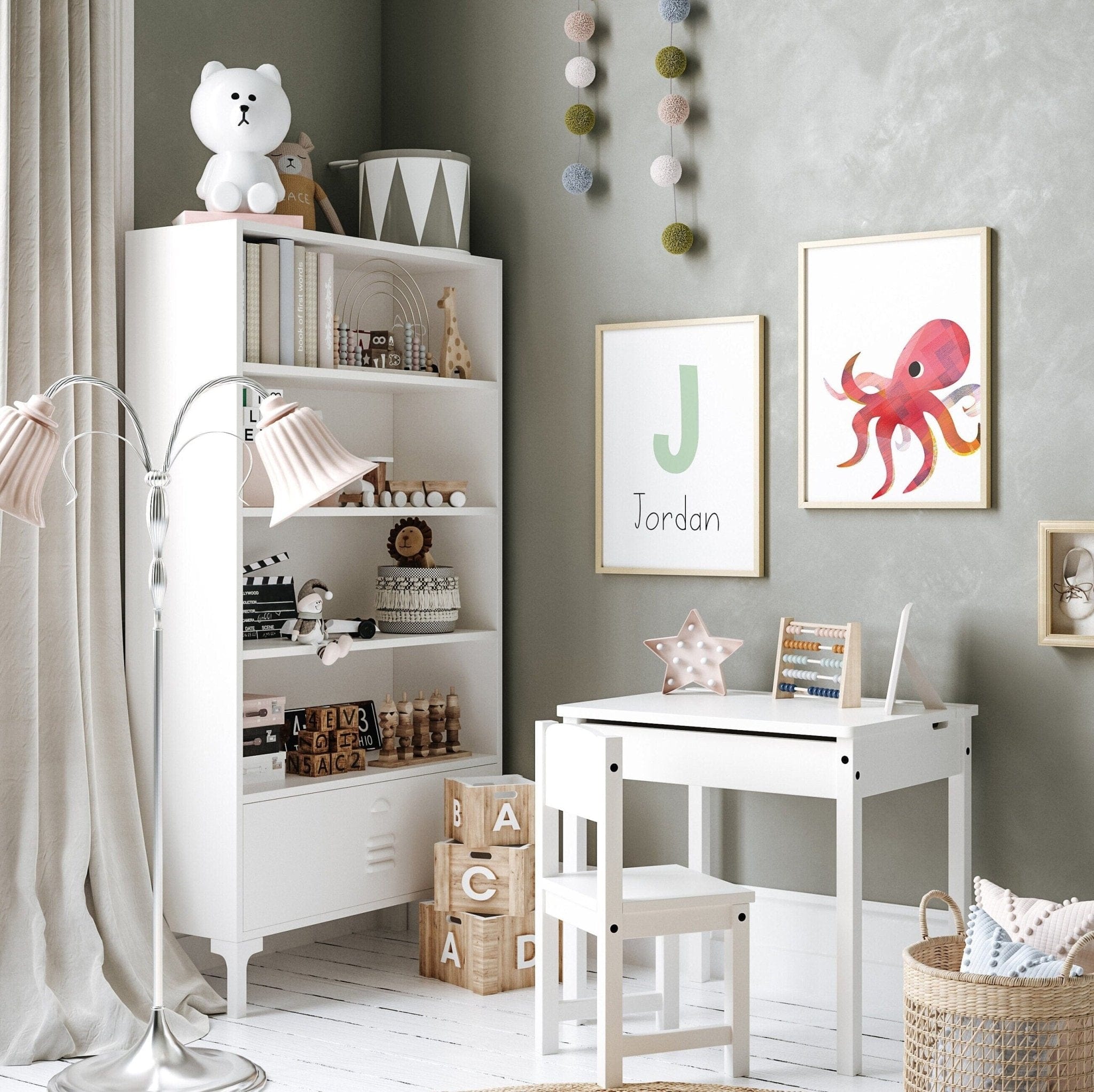 Sea animal nursery print set of 3 - Dolly and Fred Designs