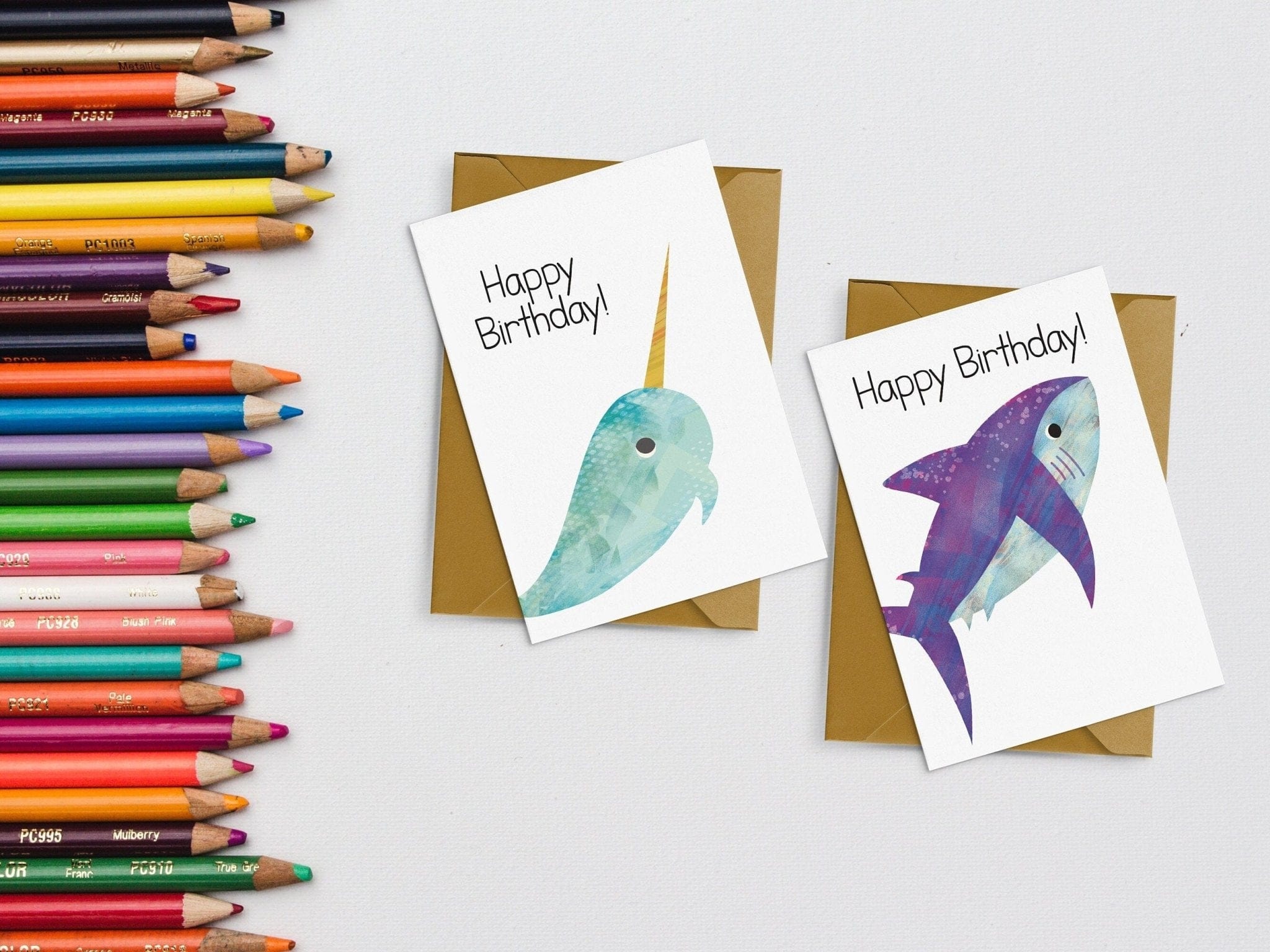 Sea Animal Themed Birthday Card Pack Dolly and Fred Designs