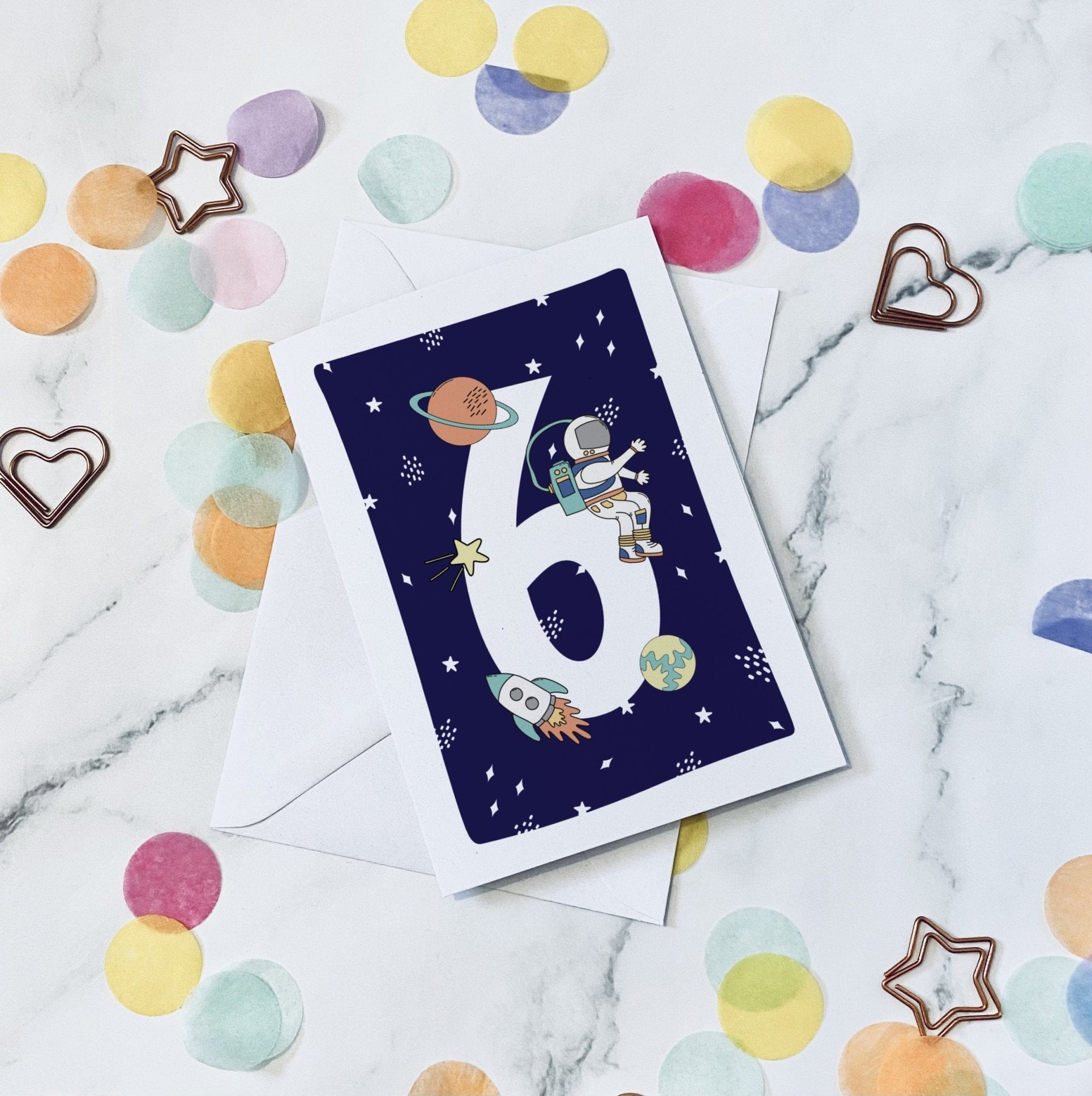 Space Age Birthday Card - Dolly and Fred Designs