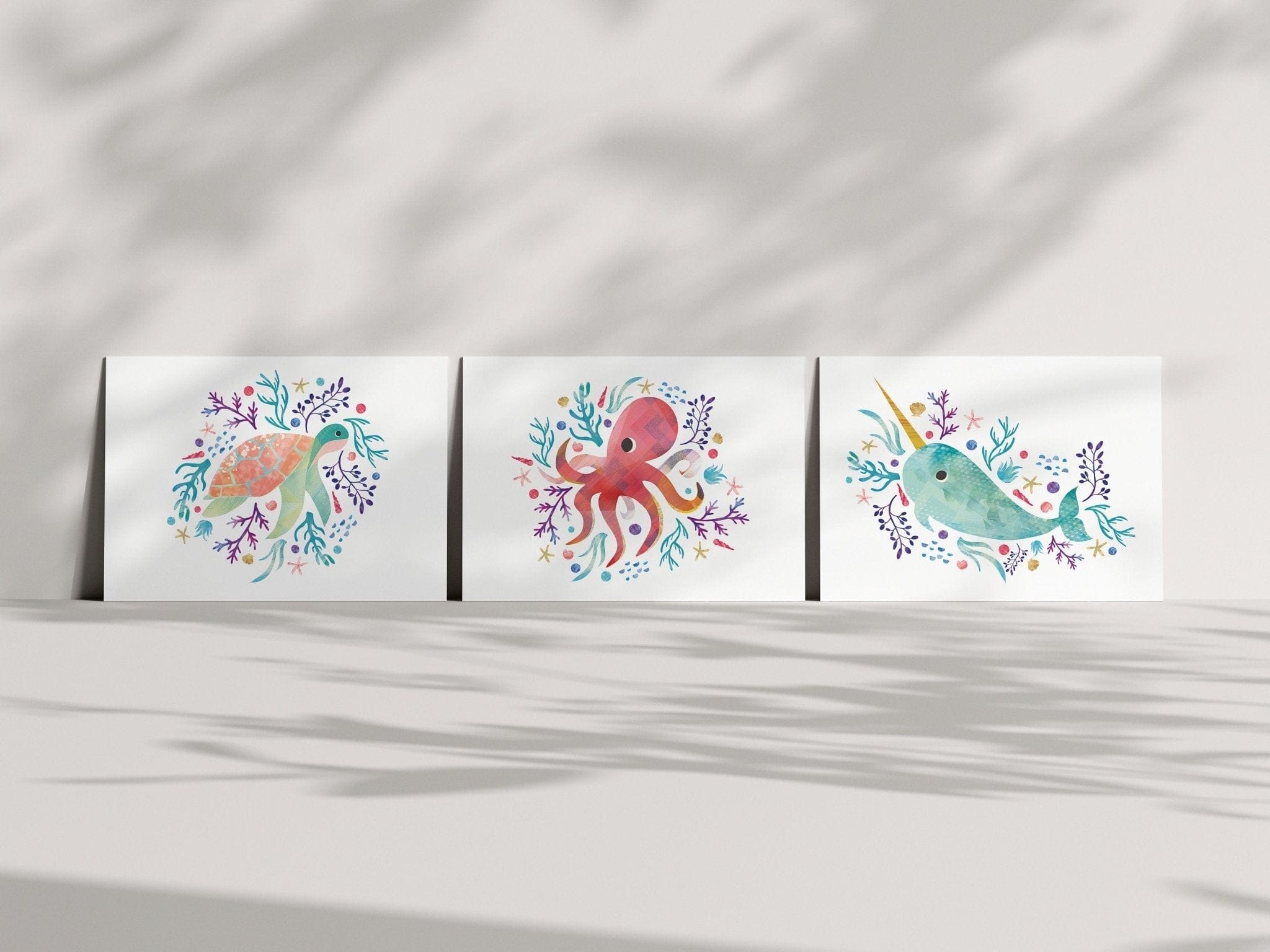 Under the sea postcards - Dolly and Fred Designs