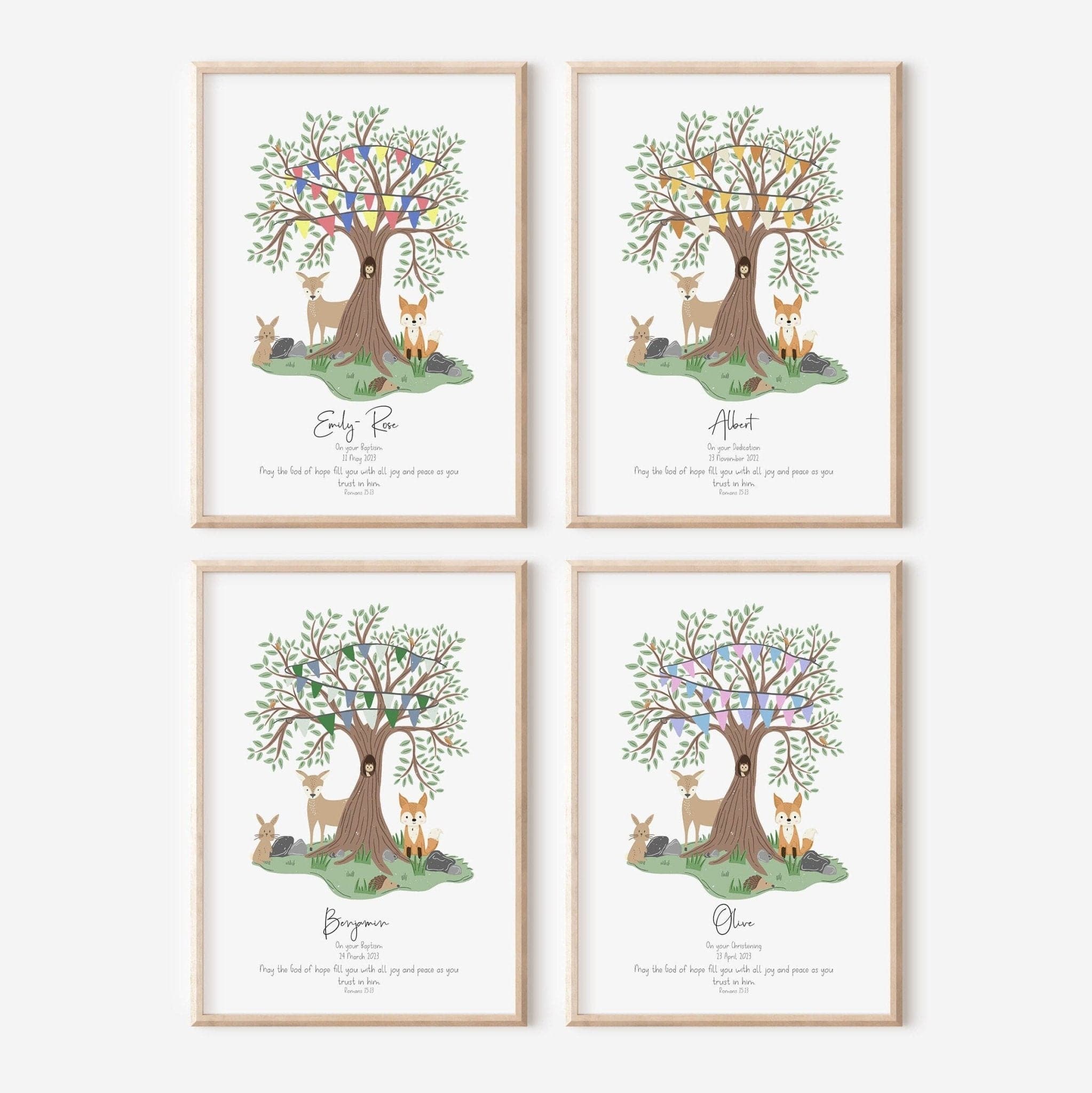 Woodland animal nursery print - Dolly and Fred Designs