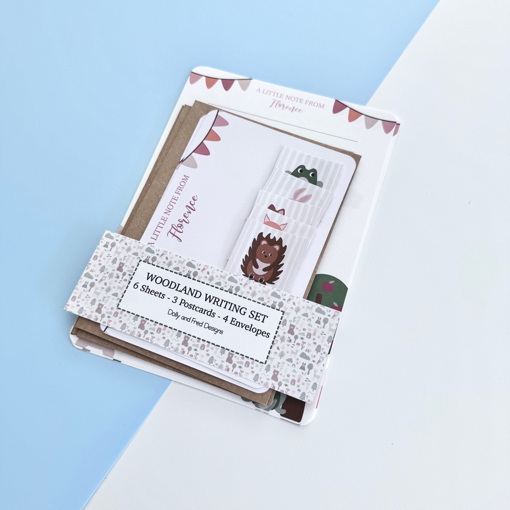 Woodland Animal Writing Set For Children - Dolly and Fred Designs