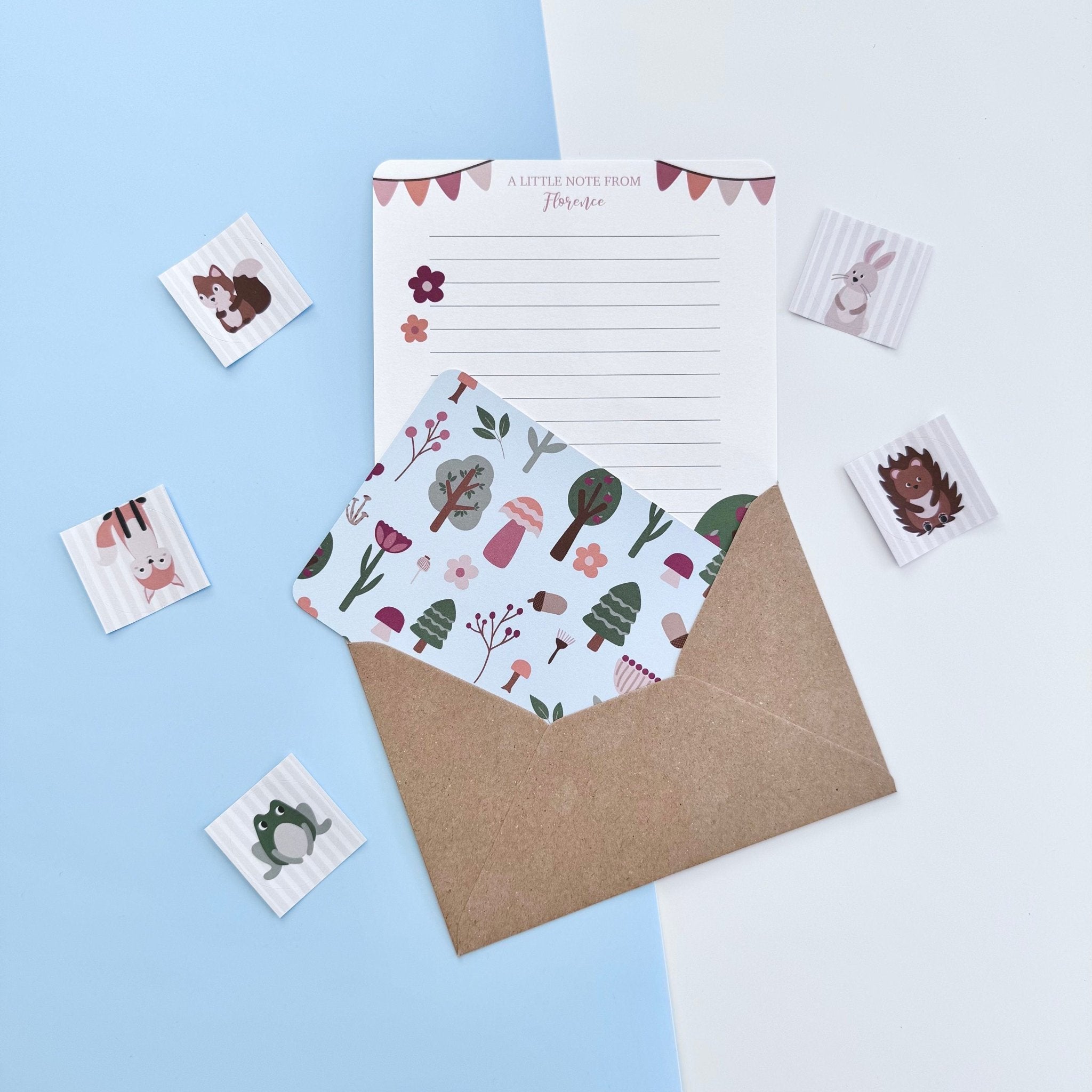 Woodland Animal Writing Set For Children - Dolly and Fred Designs