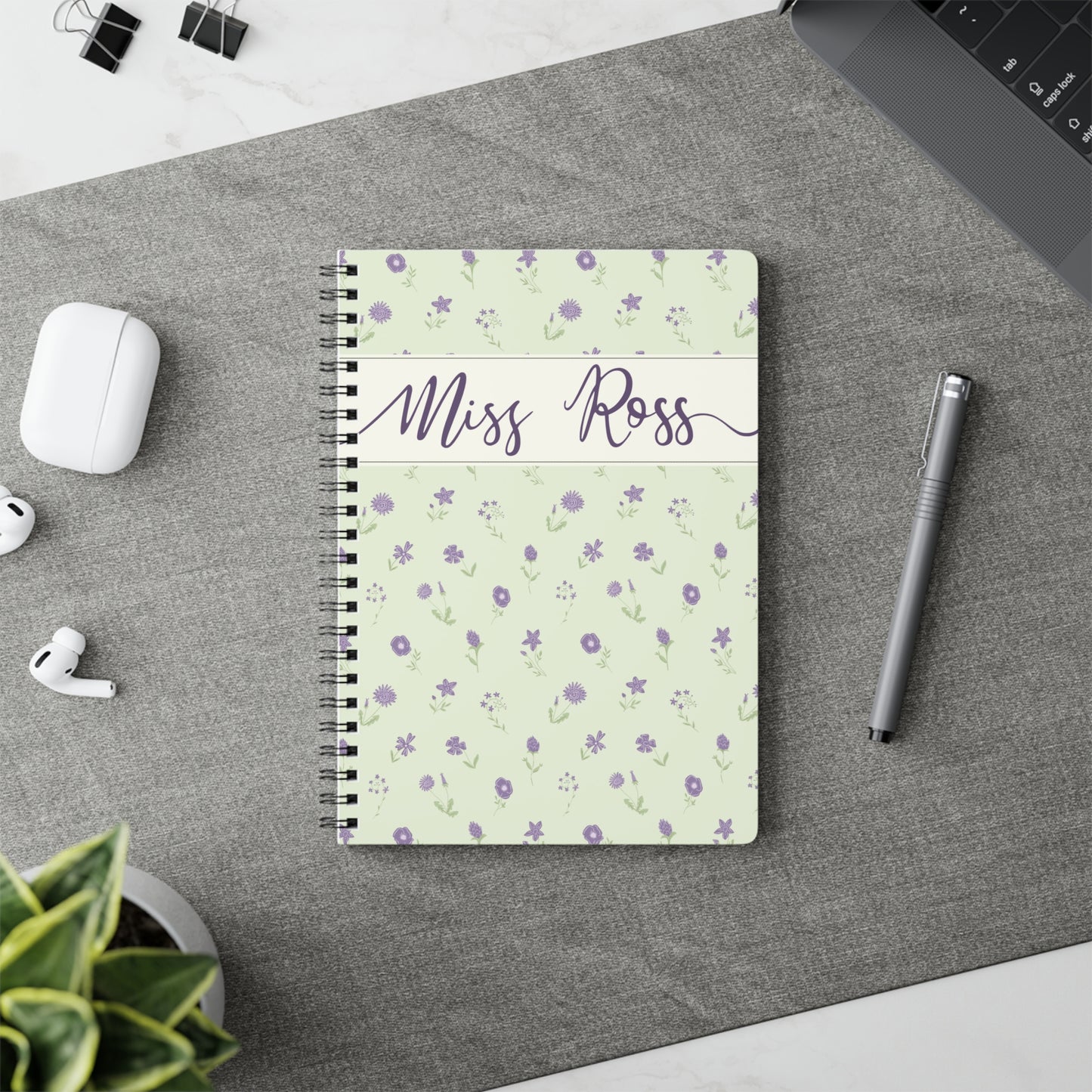 Personalised Floral Notebook - Teacher Appreciation Gift