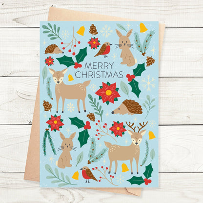 A5 Cute Woodland Christmas Card - Dolly and Fred Designs