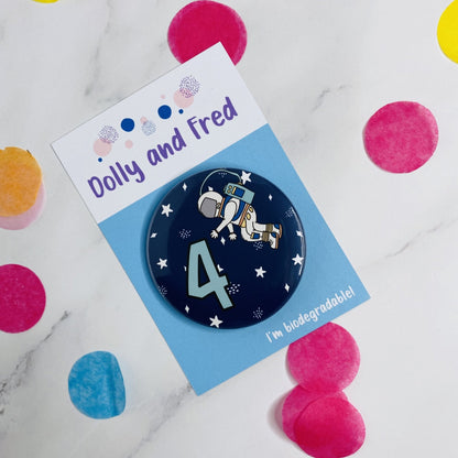 Astronaut Birthday Badge - Dolly and Fred Designs