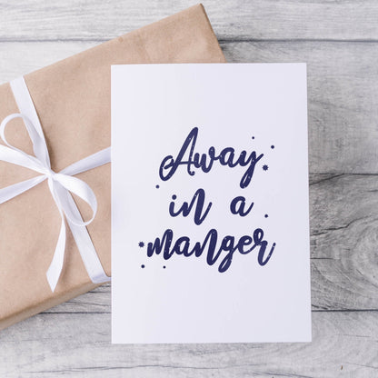 Away in a manger christmas card - Dolly and Fred Designs