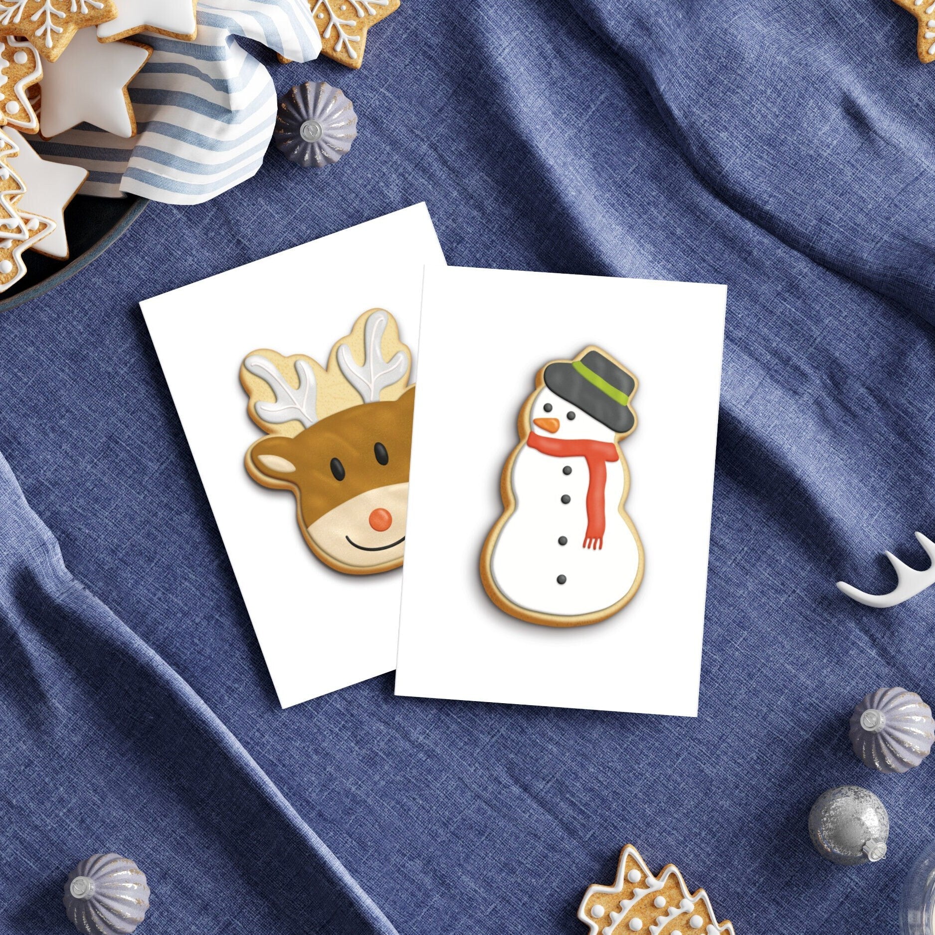Baking themed Christmas Postcards - Dolly and Fred Designs