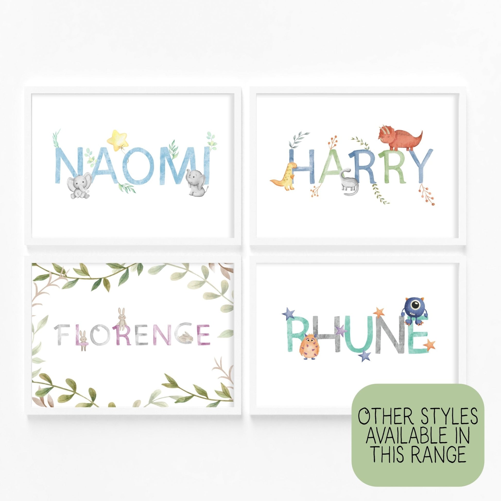 Bunny Rabbit Name Print - Dolly and Fred Designs