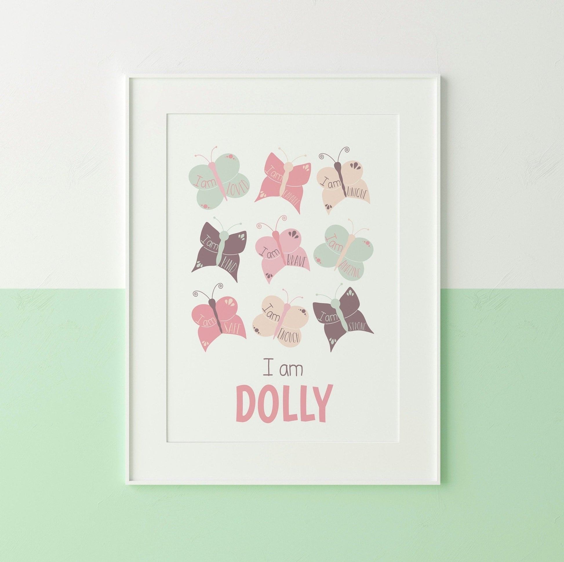 Butterfly affirmation nursery print - Dolly and Fred Designs