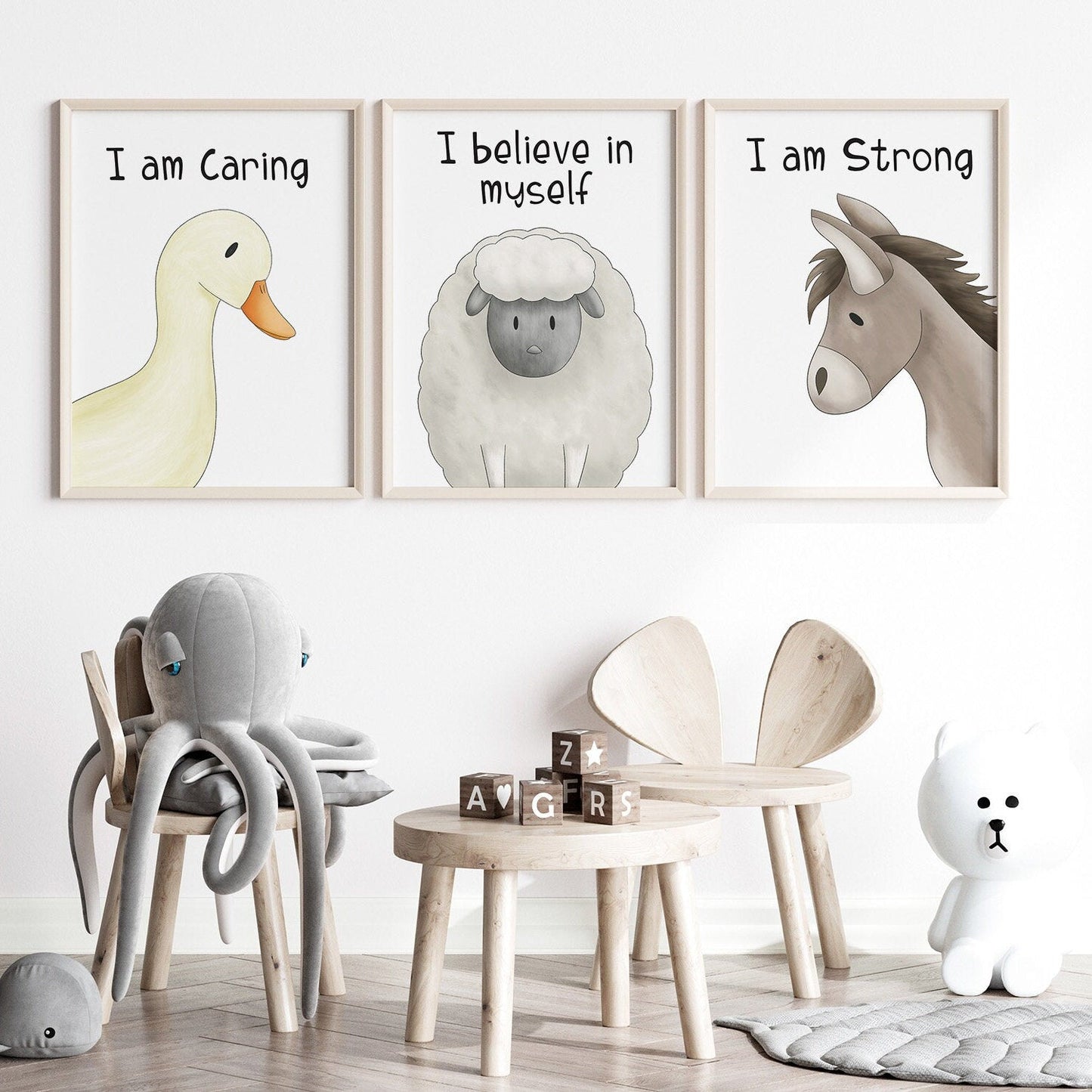 Children's farm animal nursery prints - Dolly and Fred Designs
