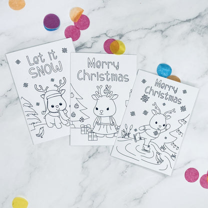 Colour your own Reindeer Christmas Card Pack - Dolly and Fred Designs
