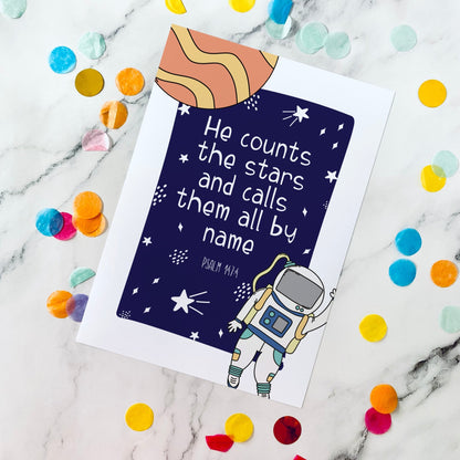 Counts the Stars Space Print - Dolly and Fred Designs