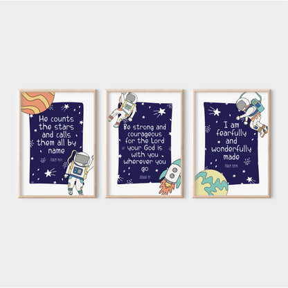 Counts the Stars Space Print - Dolly and Fred Designs