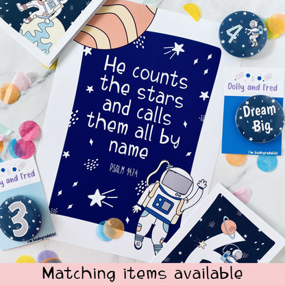 Counts the Stars Space Print - Dolly and Fred Designs