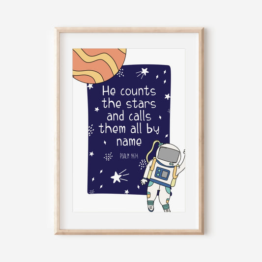 Counts the Stars Space Print - Dolly and Fred Designs