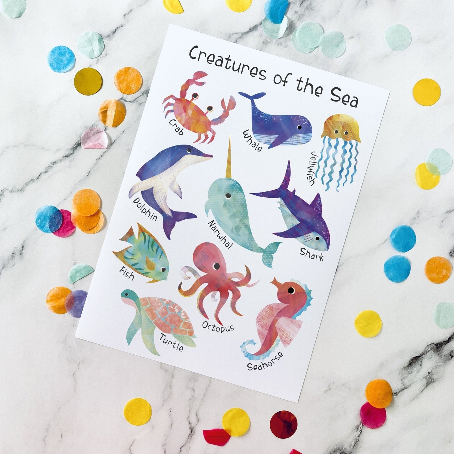 Creatures of the Sea Nursery Print - Dolly and Fred Designs