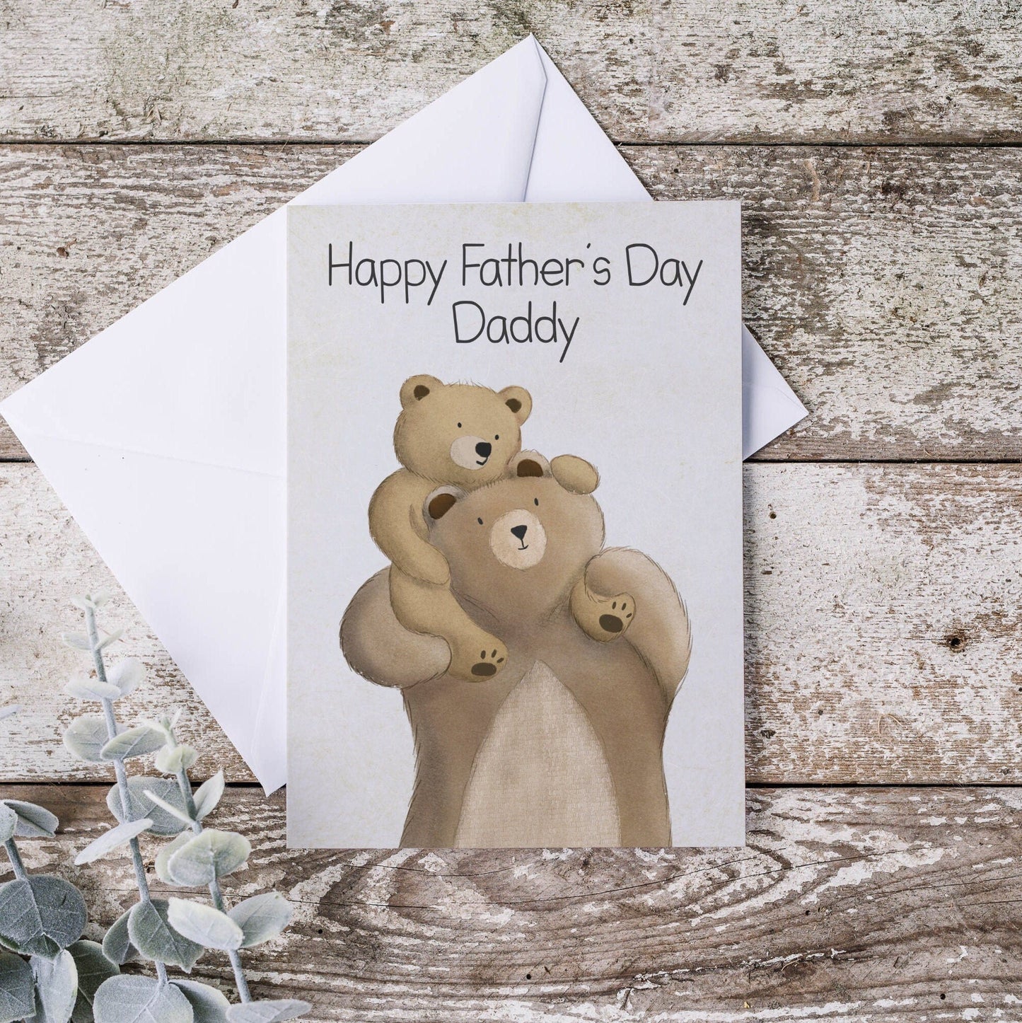 Daddy and baby bear Fathers Day Card - Dolly and Fred Designs