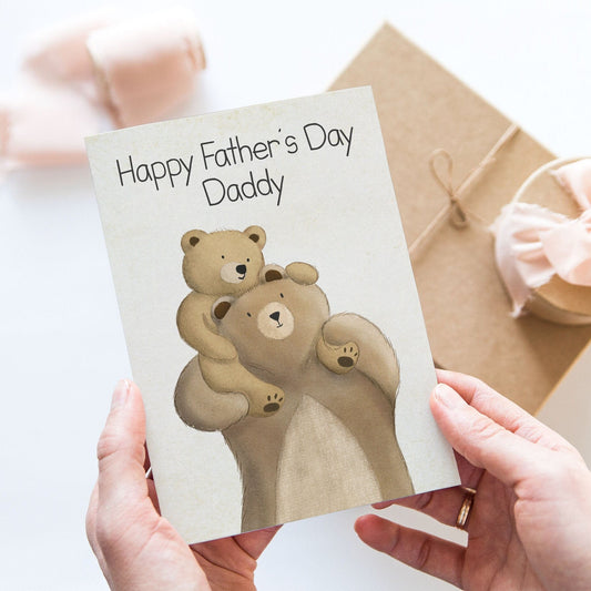 Daddy and baby bear Fathers Day Card - Dolly and Fred Designs