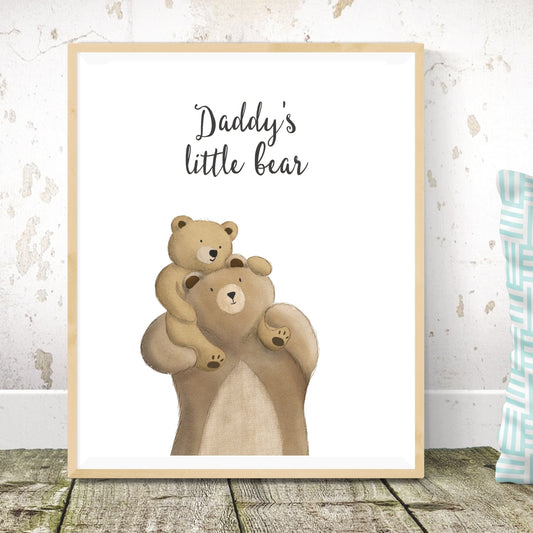 Daddy and Baby Bear Print - Dolly and Fred Designs