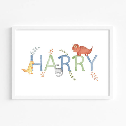 Dinosaur Name Print - Dolly and Fred Designs