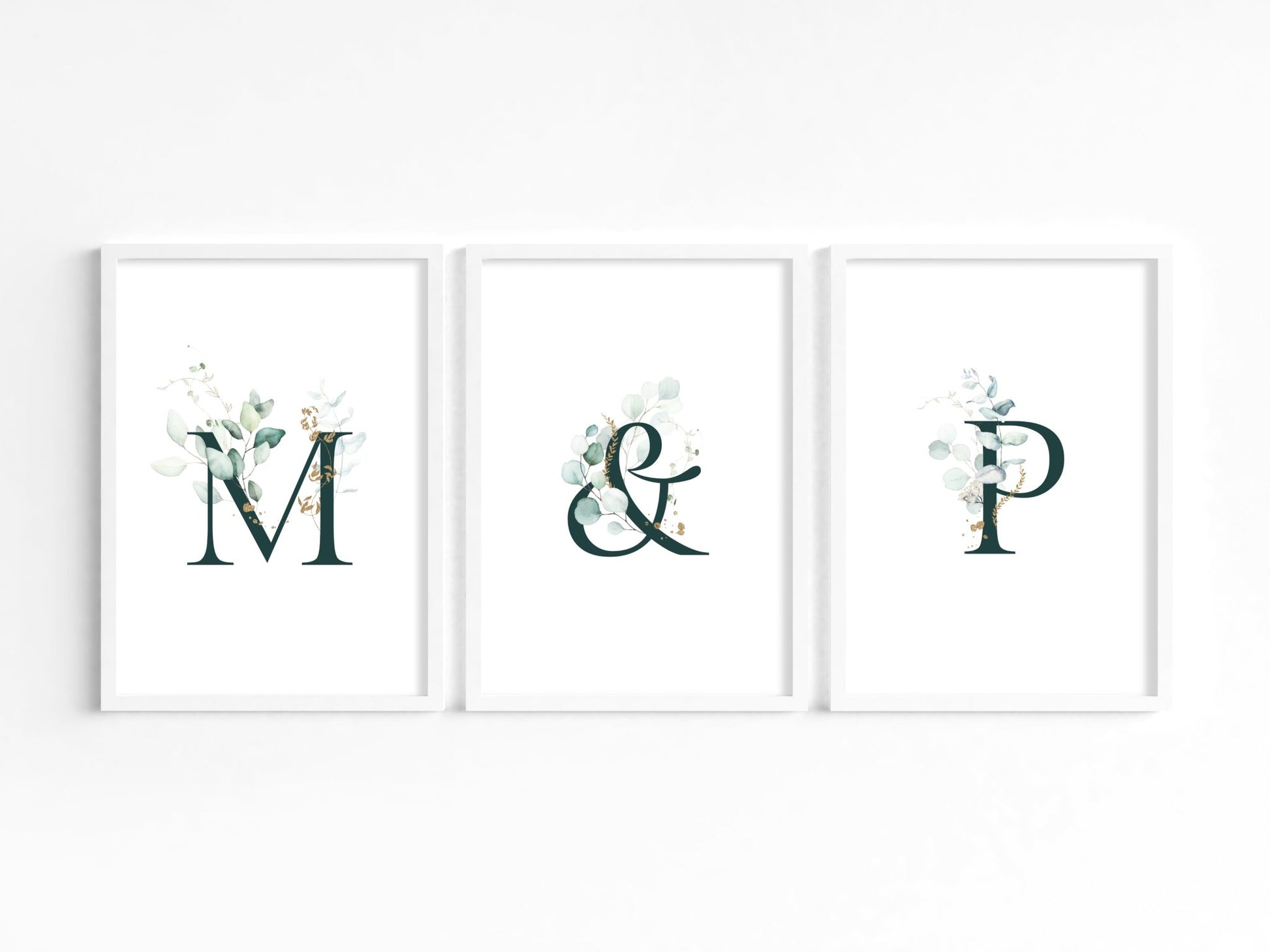 Eucalyptus Monogram Print Set - Dolly and Fred Designs