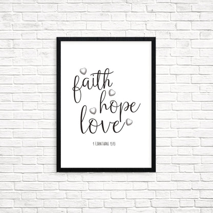 Faith Love Hope Print - Dolly and Fred Designs