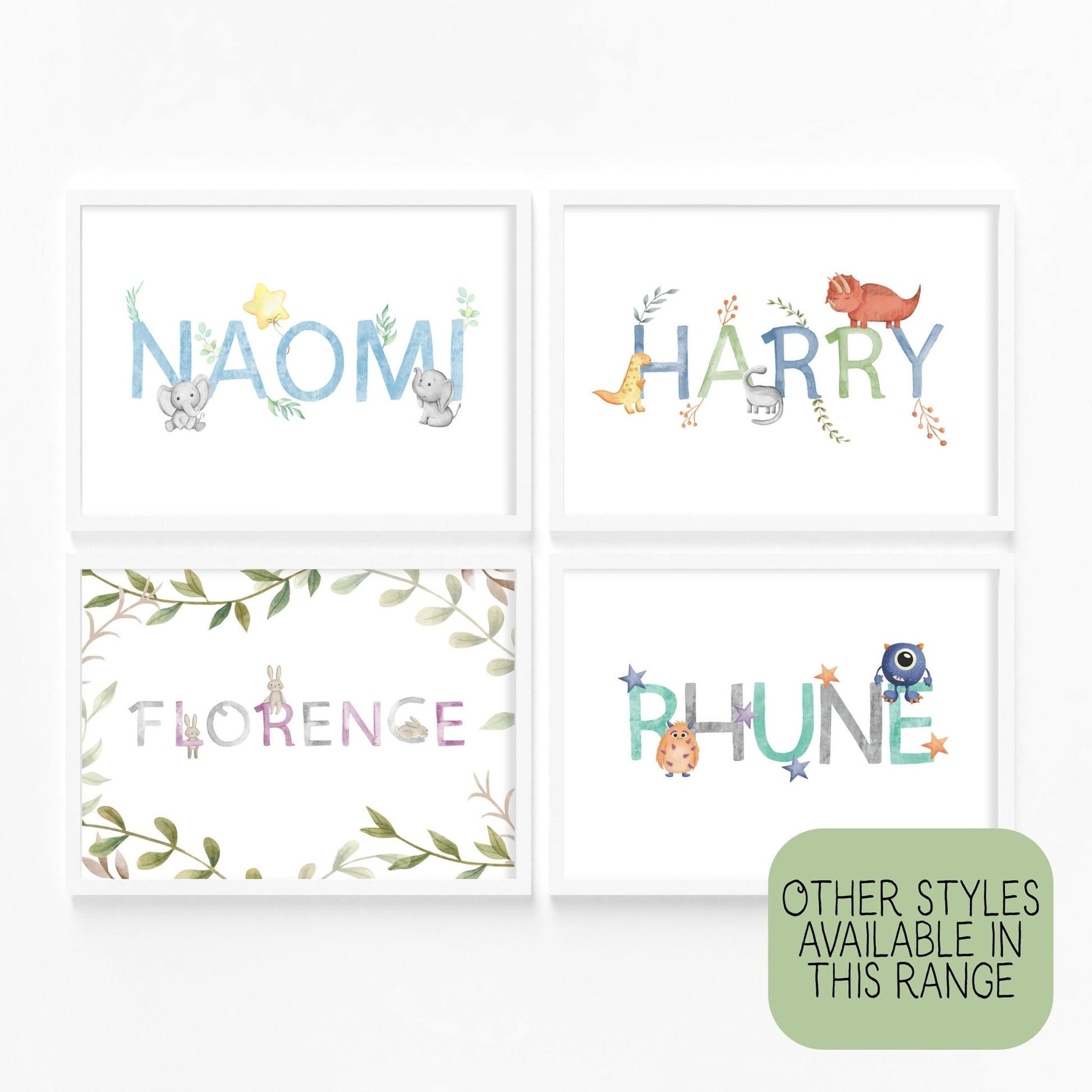 Farm animal themed Nursery Name Print - Dolly and Fred Designs