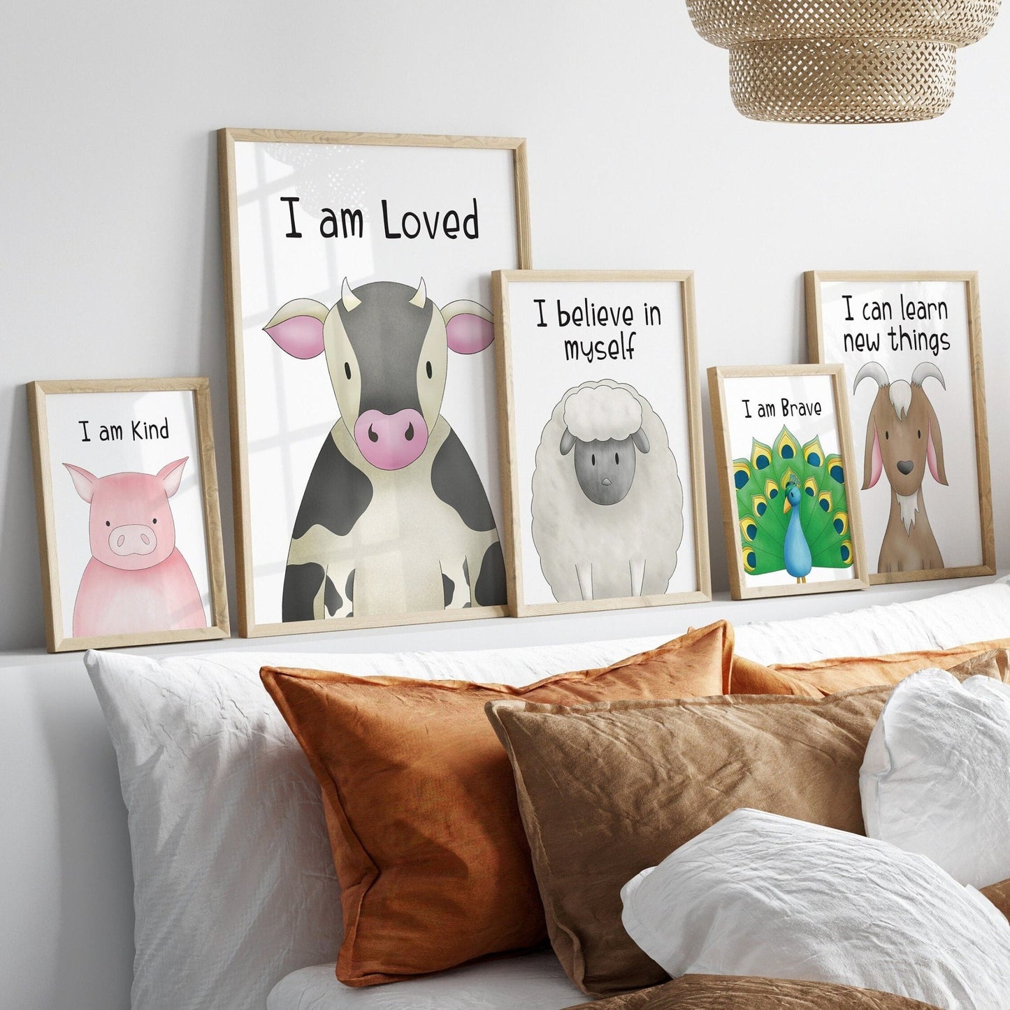 Full set of 9 Farm animal nursery prints - Dolly and Fred Designs