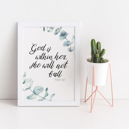 God is within her Eucalyptus Print - Dolly and Fred Designs