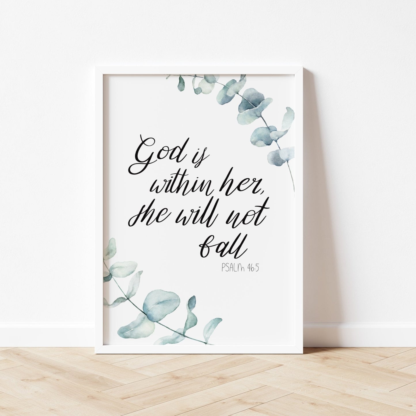 God is within her Eucalyptus Print - Dolly and Fred Designs