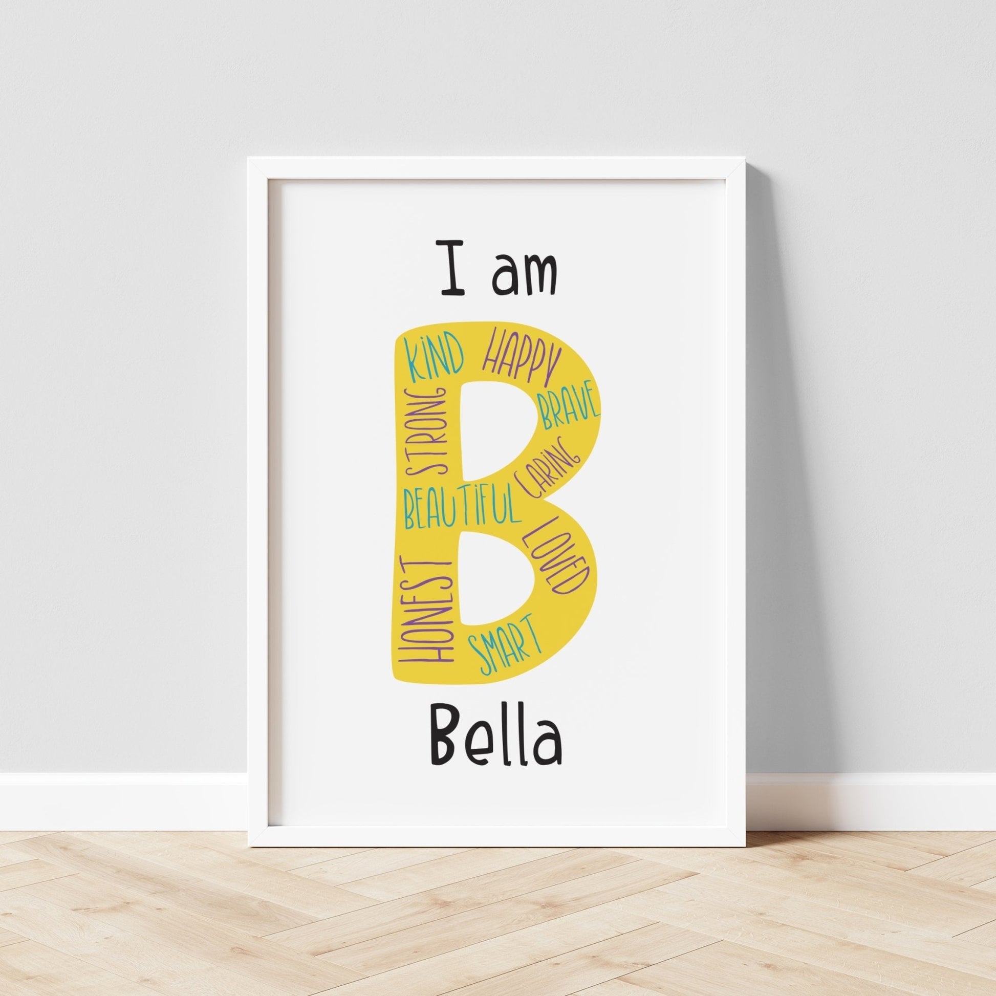 I am Affirmation Print with Initial - Dolly and Fred Designs