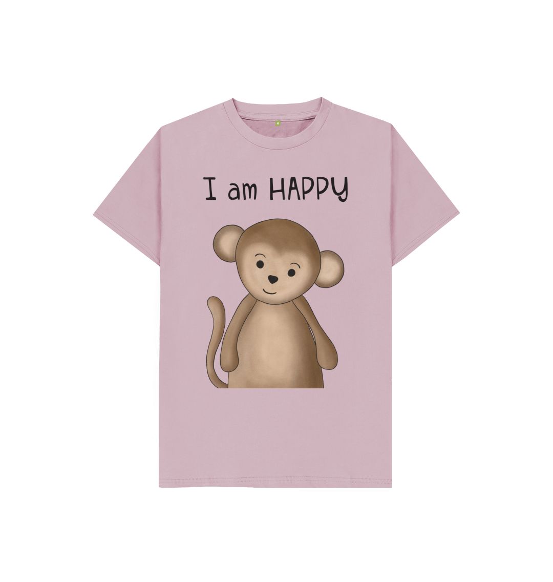 I am Happy Monkey Tshirt for Kids - Dolly and Fred Designs