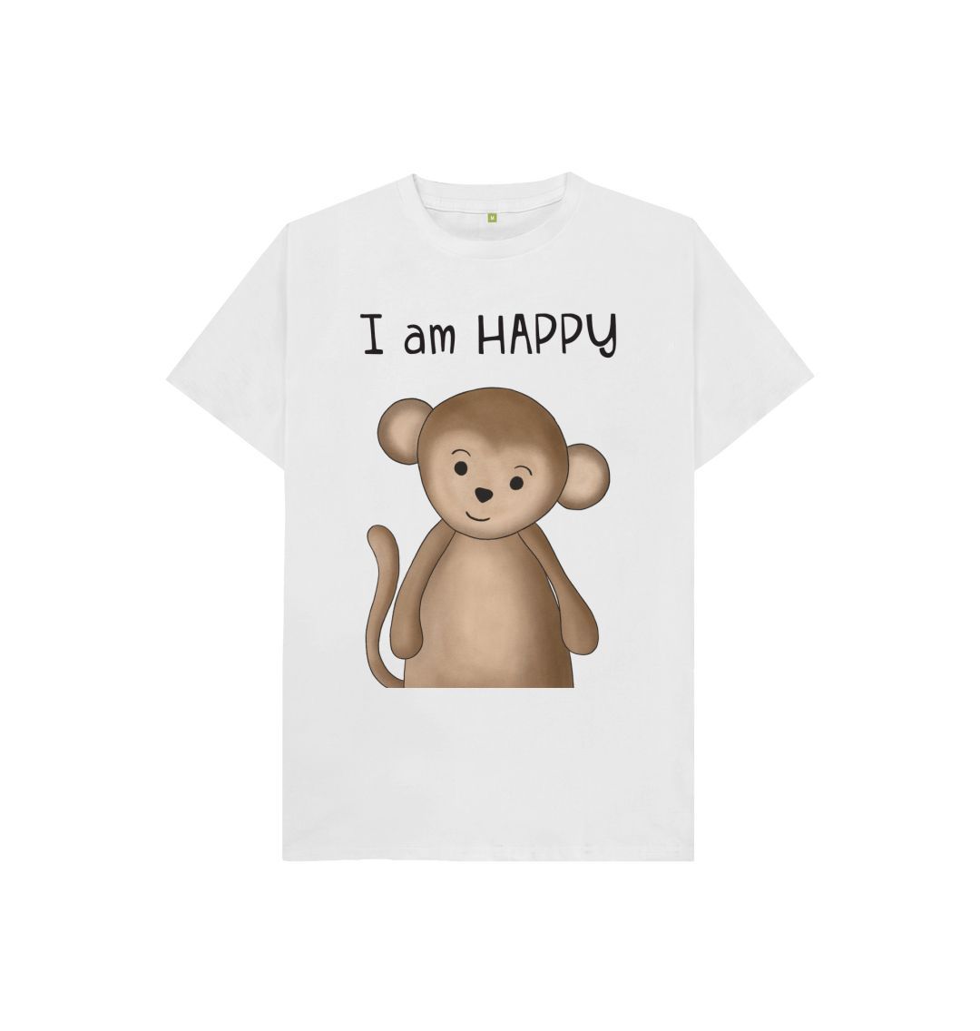 I am Happy Monkey Tshirt for Kids - Dolly and Fred Designs