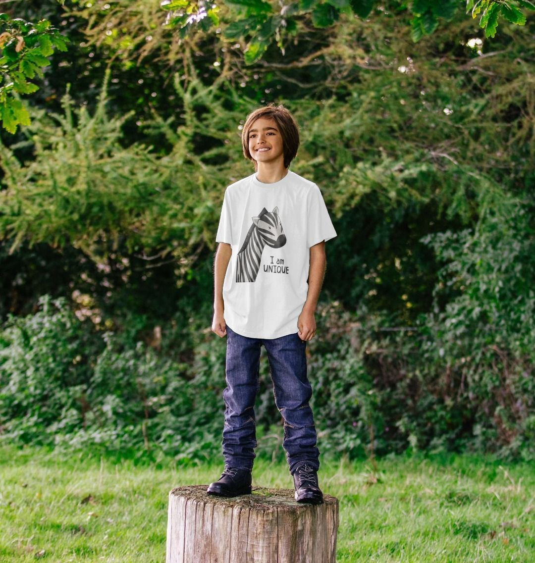 I am Unique Kids Zebra Tshirt - Dolly and Fred Designs