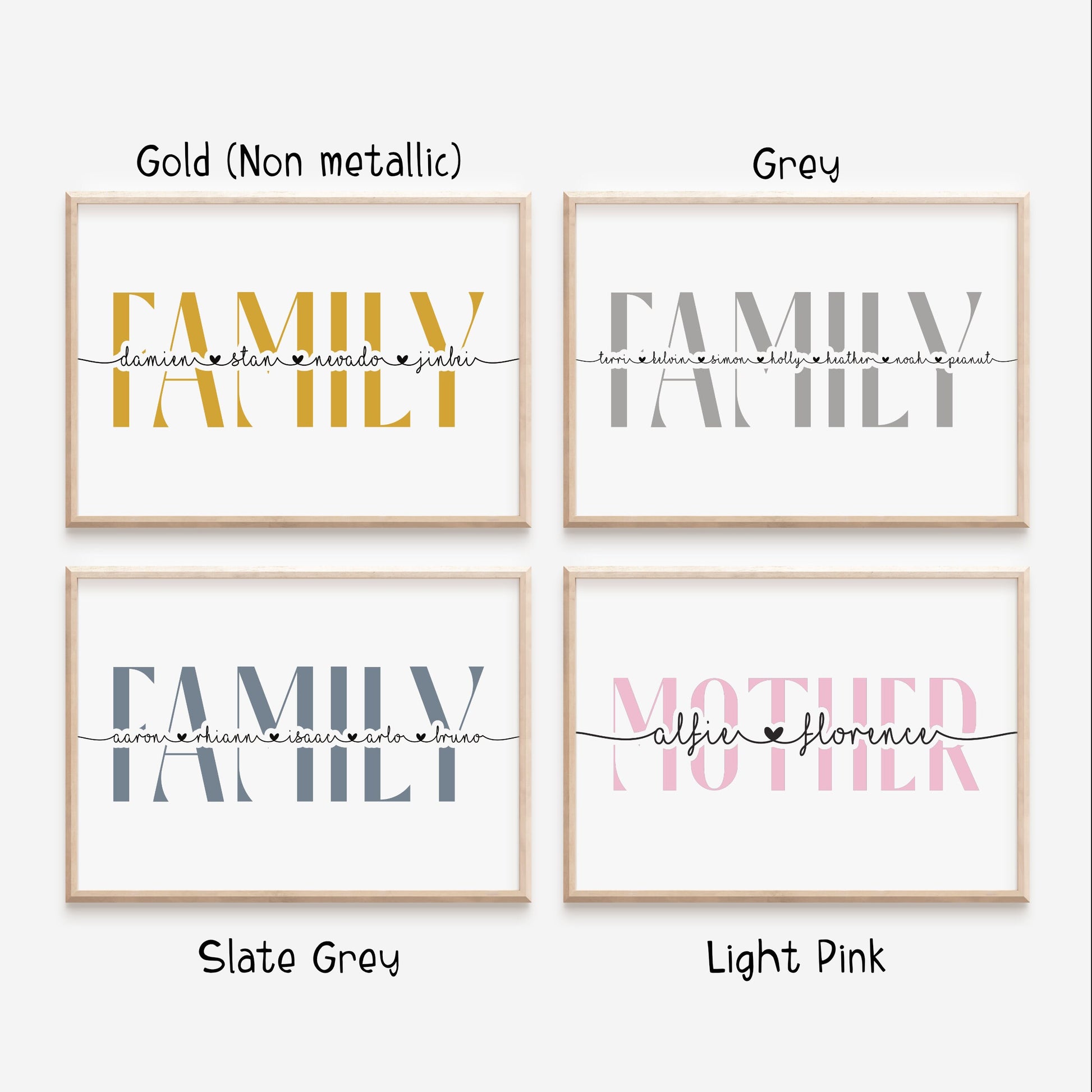 Personalised family print, family name print, christmas gift, mums birthday gift, valentines gift, personalised decor, family decor